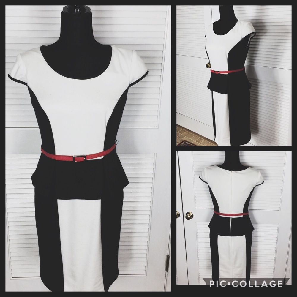 Peplum dress with belt